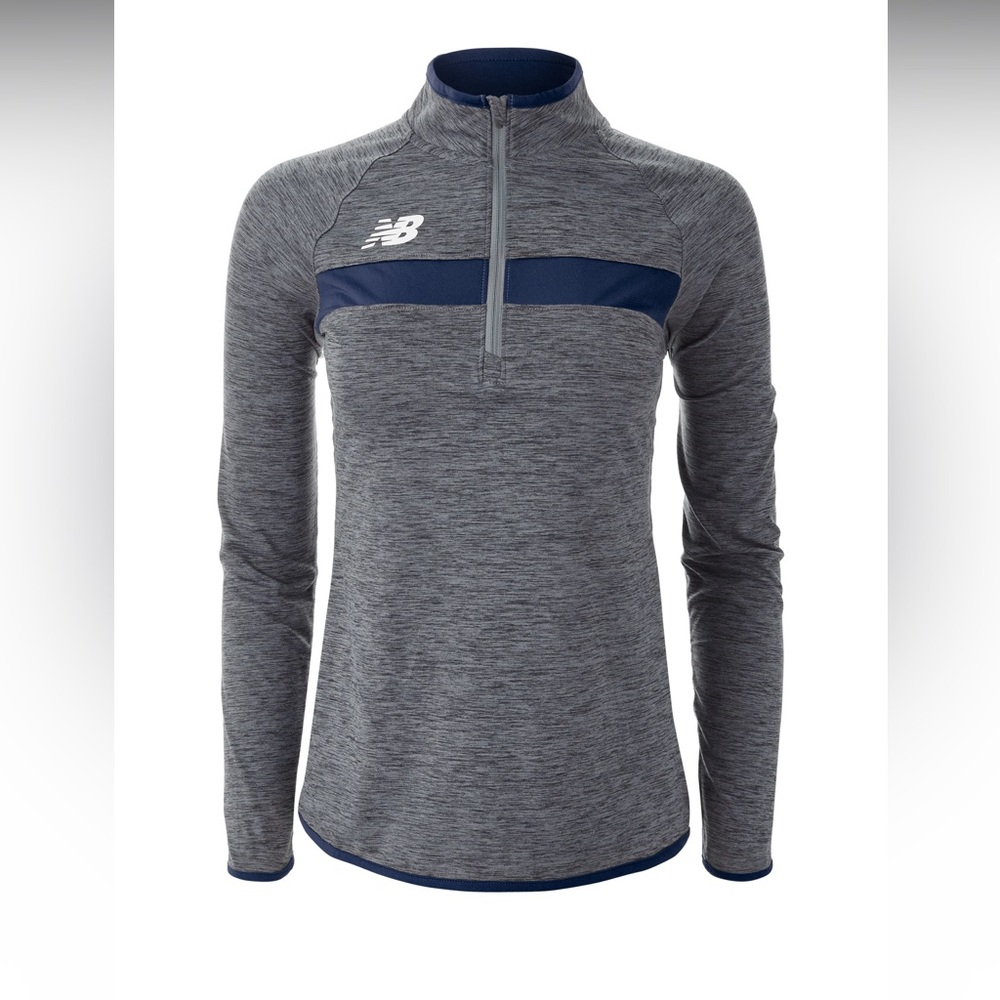 NWT NEW BALANCE ATHLETIC HALF ZIP SWEATSHIRT GRAY MED